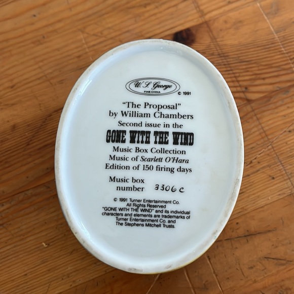 Gone with the wind musicbox l 1991 l fine china l “the proposal - Picture 5 of 7